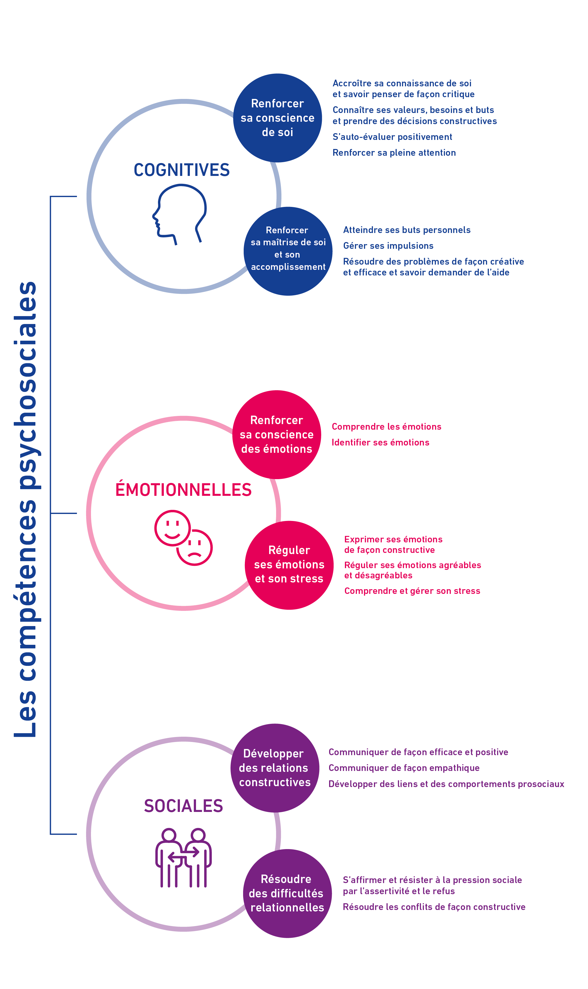 Représentation schématique des compétences psychosociales