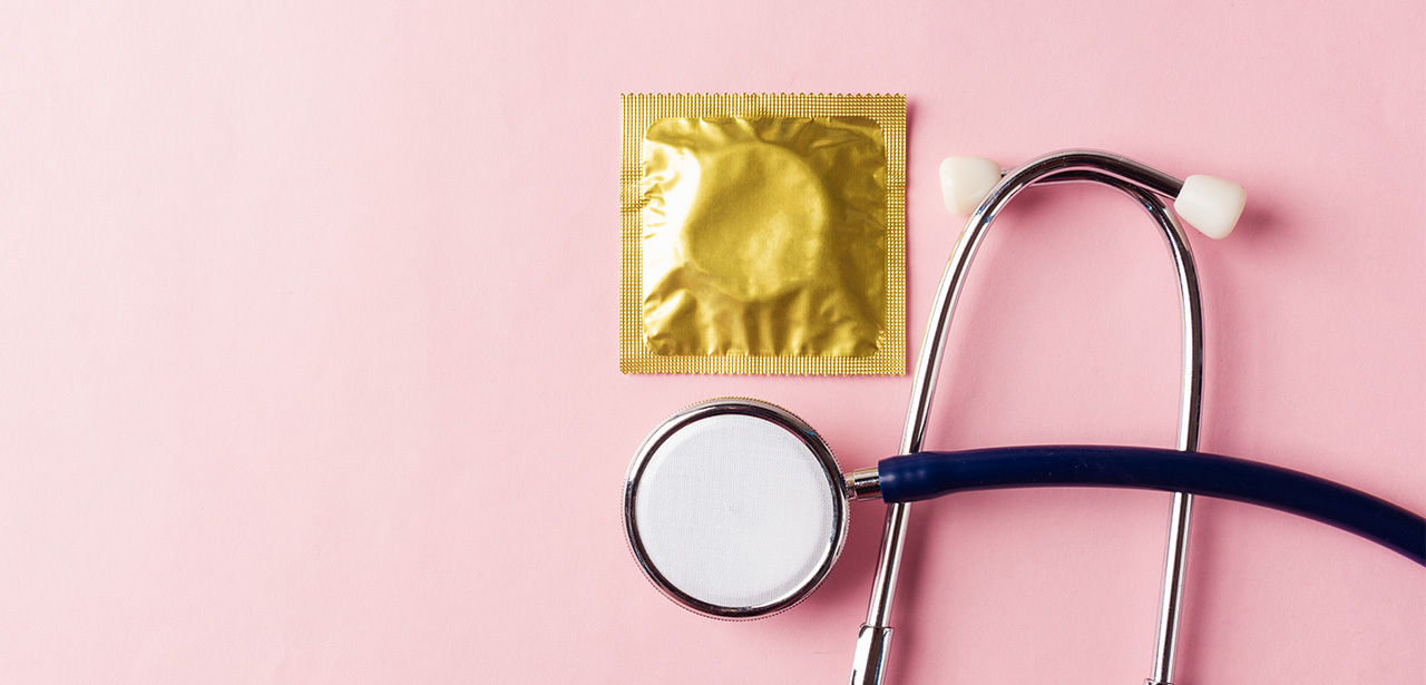 visuel préservatif et stéthoscope