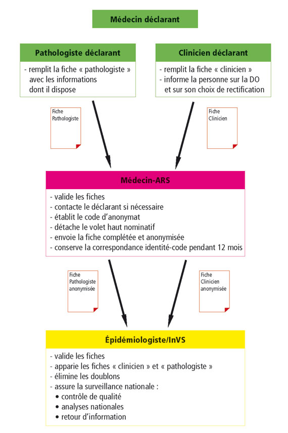 Schéma de la déclaration obligatoire des mésothéliomes