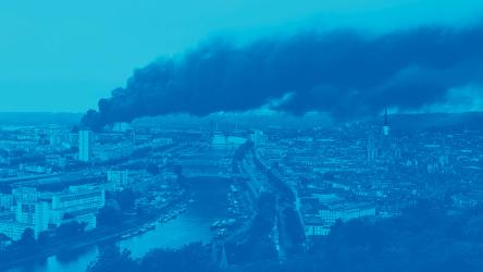 photo de l'incendie des entreprises Lubrizol et NL Logistique